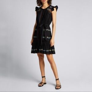 Saloni Bea embroidered button front dress